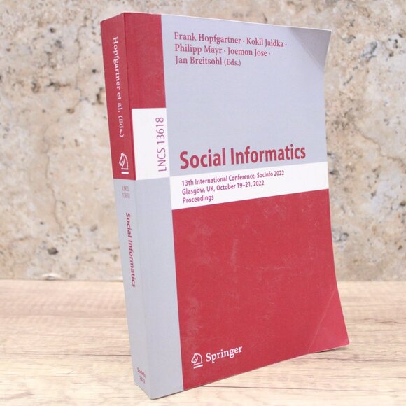 Social Informatics: 13th International Conference, SocInfo 2022, Glasgow Book - Picture 2 of 4